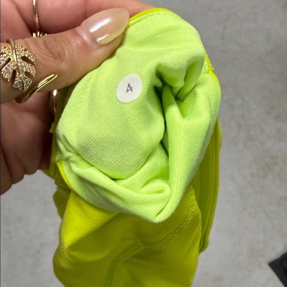 Neon Yellow Women's Shorts LULULEMON Size 4 Spandex Shorts - Picture 3 of 3